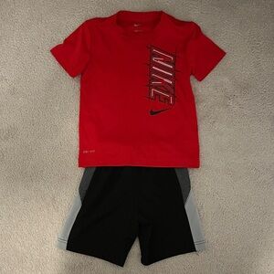 Nike Red Tee and Black Shorts Set